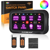 RC Series 8 Gang (RC-800) RGB Switch Panel with Remote Controller, Toggle/ Momentary/ Pulsed Mode Supported(One-Sided Outlet)