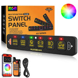 AS Series 6 Gang (AS-600) RGB Slim Switch Panel with APP&Remote Control, Toggle/ Momentary/ Pulsed Mode Supported(One-Sided Outlet)