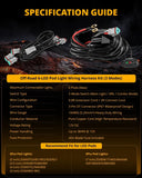6-LED Pod Light Power Wiring Harness Kit with 3 PIN DT Plug