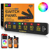 AS Series 6 Gang (AS-600) RGB Slim Switch Panel with APP&Remote Control, Toggle/ Momentary/ Pulsed Mode Supported(One-Sided Outlet)