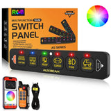 AS Series 6 Gang (AS-600) RGB Slim Switch Panel with APP&Remote Control, Toggle/ Momentary/ Pulsed Mode Supported(One-Sided Outlet)