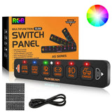 AS Series 6 Gang (AS-R60) RGB Slim Switch Panel, Toggle/ Momentary/ Pulsed Mode Supported(One-Sided Outlet)