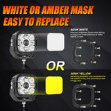 5 Inch 110W White/Amber LED Driving Lights Pods Light with A-Pillar Mounting Bracket For Ford Bronco 2/4 Door 2021 2022