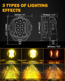 V-ULTRA Series 6/8 Pcs 5 Inch 172W LED Side Shooter Amber DRL with Power Harness