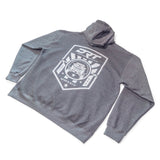 Drt motorsports hoodie in charcoal grey back view