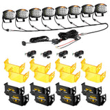 V-MAX Series | 5 Inch 168W 16440LM Spot Beam Side Shooter LED Square Pod Lights with Amber DRL