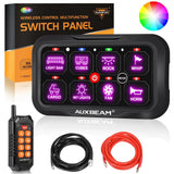 RC Series 8 Gang (RC-800) RGB Switch Panel with Remote Controller, Toggle/ Momentary/ Pulsed Mode Supported(One-Sided Outlet)