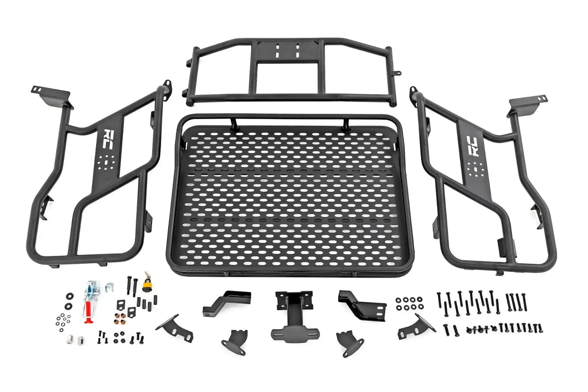 ROUGH COUNTRY Tubular Rear Cargo Rack Spare Tire Mount | Polaris RZR X ...