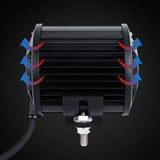 4 inch Classic-SM Series Dual Row LED PODS White Flood Beam with Wiring Harness for SUV ATV UTV Trucks Pickup Boat