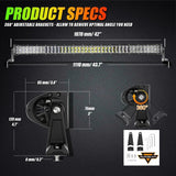 New 42 Inch V-PRO Series Straight RGBW Color Changing Off Road Led Light Bar for ATV UTV SIDE BY SIDES