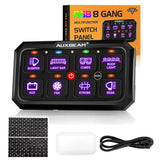 RGB Series 8 Gang (RB80 XL) Switch Panel without APP, Toggle/ Momentary/ Pulsed Mode Supported (Two-Sided Outlet)