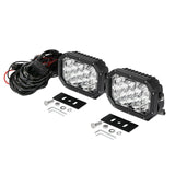 7x5 Inch Rectangle LED Pods White Spot Driving Lights with DRL FOR ATV UTV SIDE BY SIDE 4X4