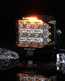 V-MAX Series | 5 Inch 168W 16440LM Spot Beam Side Shooter LED Square Pod Lights with Amber DRL