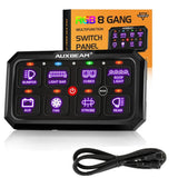 RGB Series 8 Gang (RB80 XL) Switch Panel without APP, Toggle/ Momentary/ Pulsed Mode Supported (Two-Sided Outlet)