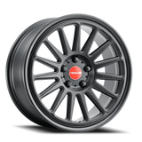 Aluminum Wheels 17x8 Grip 315B Satin Black Red and Black Logo Raceline Wheels