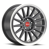 Aluminum Wheels 17x9 Grip 315G Gloss Gunmetal Grray Machined Lip-Red Logo Raceline Wheels