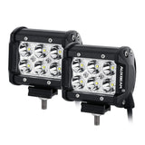4 inch Classic-SM Series Dual Row LED PODS White Flood Beam with Wiring Harness for SUV ATV UTV Trucks Pickup Boat