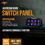 Single Series 8 Gang(BA80) LED Switch Panel Kit Automatic Dimmable Universal(One-Sided Outlet) Blue