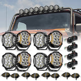 V-ULTRA Series  3/5/7/9 Inch LED Side Shooter Amber/White Pod Lights with Amber DRL