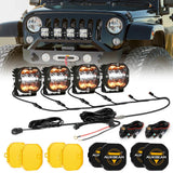 XP-ULTRA Series 3 Inch 84W LED Combo Pod Light Off Road Lights with White DRL&Amber Turn Signal Light
