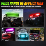 New 42 Inch V-PRO Series Straight RGBW Color Changing Off Road Led Light Bar & RGB LED Rock Light Set Combo