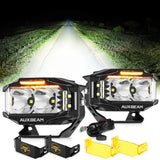 V-MAX Series | 4 Inch 72W 6960LM Spot Beam Side Shooter LED Rectangular Pod Lights with Amber DRL