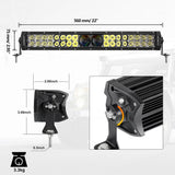 NEW VERSION 22 Inch 5D-PRO Series Combo Dual Row LED Light Bar with DT Wiring Harness Kit for Chevy Colorado