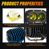 R4 Series | 4 Inch 60W LED Pods Amber Spot Driving Light