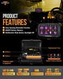 AC Series 8/12 Gang RGB Switch Panel with APP&Remote Control, Toggle/ Momentary/ Pulsed Mode Supported
