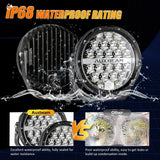 (2pcs/set) 7 Inch 240W Round Offroad LED Driving Lights with DRL+Amber/Black Covers(Optional) for SUV ATV UTV Trucks Pickup Boat