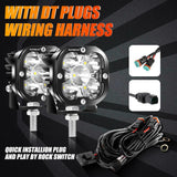 3 Inch 80W 9600LM LED Pods Lights White&Amber for JEEP