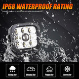 6Pcs 5 Inch 110W White/Amber LED Pods Lights with Power Harness