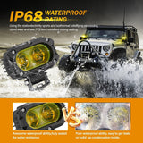 R4 Series | 4 Inch 60W LED Pods Light Flood Beam Amber Light