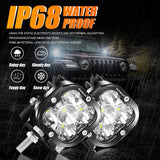 3 Inch 80W 9600LM LED Pods Lights White&Amber for ATV UTV SIDE BY SIDE 4X4