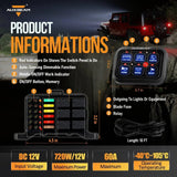Single Series 6 Gang (BC60) LED Switch Panel, Off Road Light Controller (Blue)