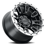 Aluminum Wheels 18x9 Compass 956BS Satin Black Silver Ring Raceline Wheels