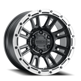 Aluminum Wheels 18x9 Compass 956BS Satin Black Silver Ring Raceline Wheels