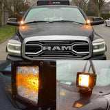 (2pcs/set) 3 inch 6 Modes White&Amber LED Square Light Pod Working Lights with Wiring Harness for SUV ATV UTV Trucks Pickup Boat