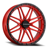 Aluminum Wheels 20x7 Krank XL UTV A11R Red Satin Black Bead Ring Raceline Wheels
