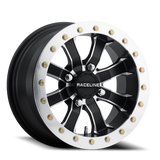 Aluminum Wheels 14x7 Mamba Beadlock UTV A71 Satin Black Machined Lip Raceline Wheels