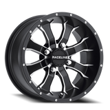 Aluminum Wheels 14x7 Mamba UTV A77 Satin Black Machined Spokes Raceline Wheels