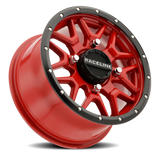 Aluminum Wheels 14x7 Krank Simulated Beadlock UTV A94R Red Raceline Wheels