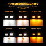 6 Modes Series 3 Inch/4Inch/7Inch/12Inch/20Inch White&Amber LED Light Bar