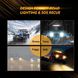 6 Modes Series 20 Inch White&Amber Off Road Led Light Bar