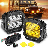 XP-ULTRA Series 5 Inch 132W 15600LM White/Amber LED Pods Driving Light with Amber DRL