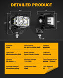 V-MAX Series 4/5/7 Inch Spot Beam Side Shooter LED Pod Lights with Amber DRL
