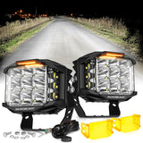 V-MAX Series 4/5/7 Inch Spot Beam Side Shooter LED Pod Lights with Amber DRL