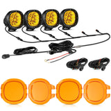 P4 Series | 4 Inch 90W 9000LM Round LED Driving Lights Flood Amber Pod Lights
