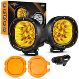 P4 Series | 4 Inch 90W 9000LM Round LED Driving Lights Flood Amber Pod Lights