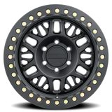 Aluminum Wheels 17x9 Ryno Cast Beadlock RT951B Satin Black Black Beadlock Ring Raceline Wheels